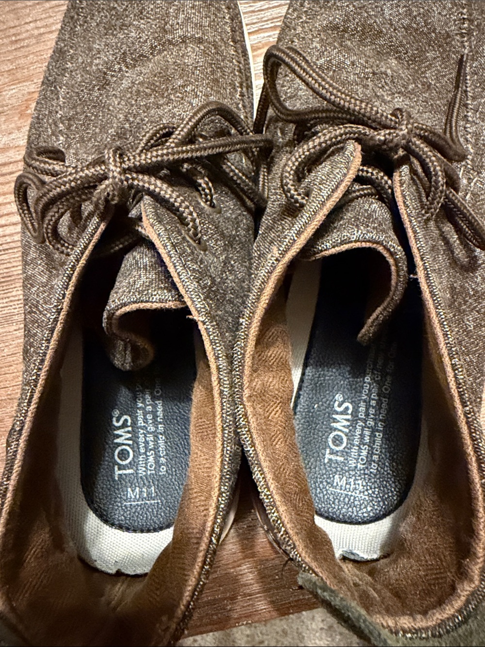 Toms Men's Brown Textile Chukka Boots with Cream Sole 11 - Picture 5 of 5